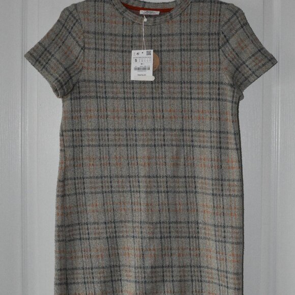 Zara Trafaluc Plaid Short Sleeve Dress - Picture 3 of 6